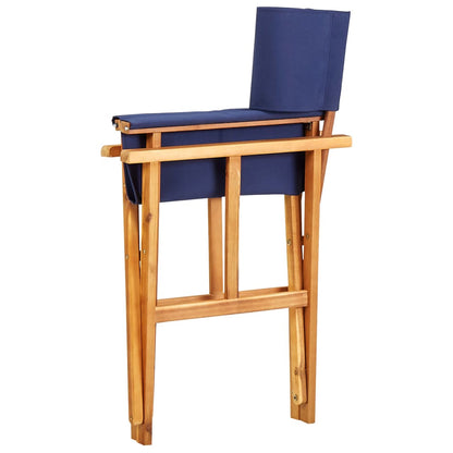 Chair | Set of 2 | Natural wood colour and Blue