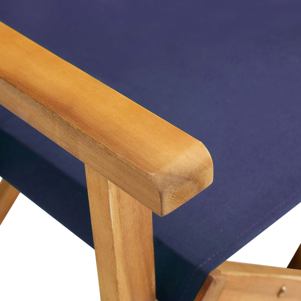 Chair | Set of 2 | Natural wood colour and Blue