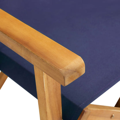 Chair | Set of 2 | Natural wood colour and Blue