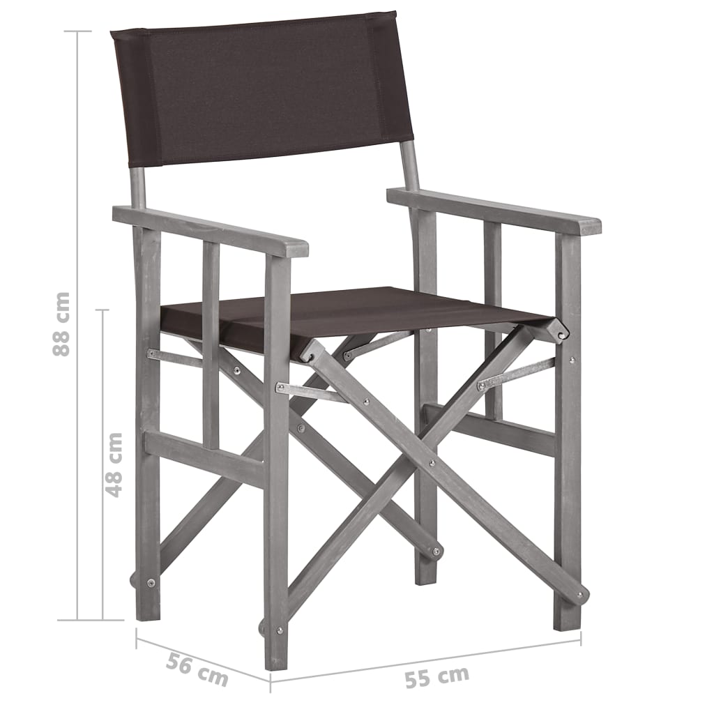 Director Chair | Set of 2 | Grey wash and black