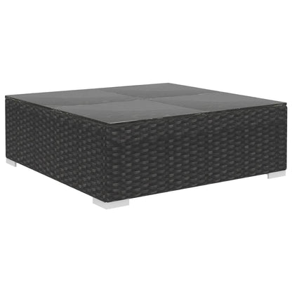 Garden Sofa | Black | PE Rattan, Powder-Coated Steel | 6 Piece Set