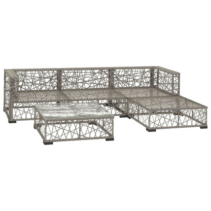 Garden Lounge Set | Grey | PE Rattan, Powder-Coated Steel, Tempered Glass