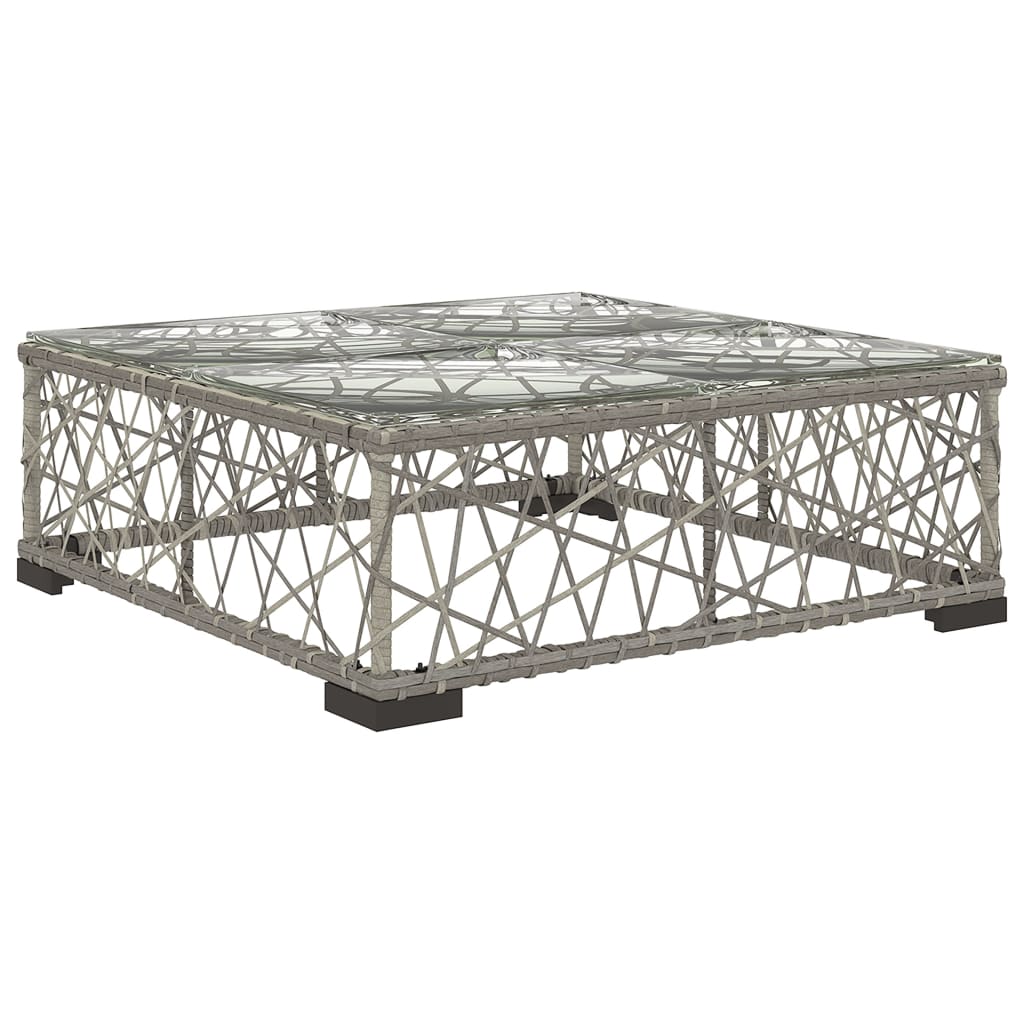 Garden Lounge Set | Grey | PE Rattan, Powder-Coated Steel, Tempered Glass