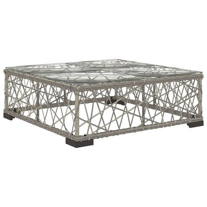 Garden Lounge Set | Grey | PE Rattan, Powder-Coated Steel, Tempered Glass