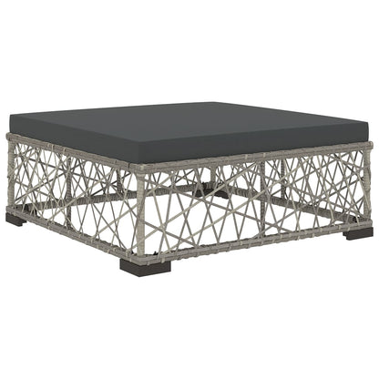 Garden Lounge Set | Grey | PE Rattan, Powder-Coated Steel, Tempered Glass