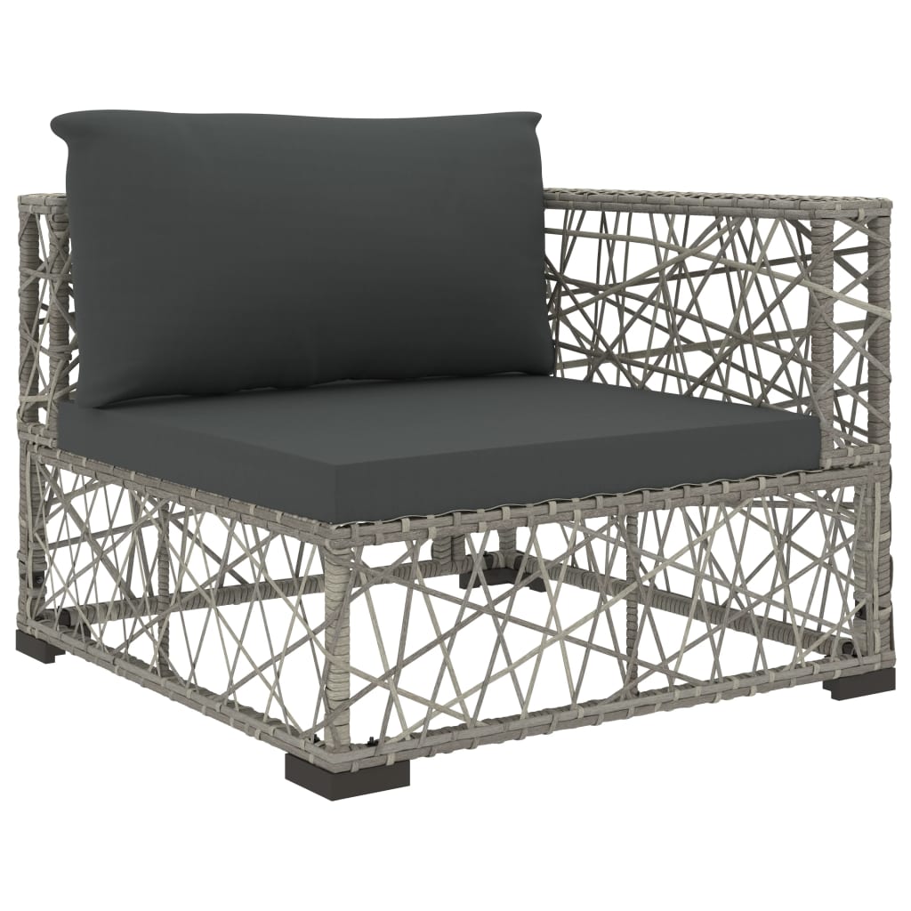 Garden Lounge Set | Grey | PE Rattan, Powder-Coated Steel, Tempered Glass