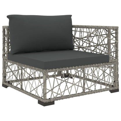 Garden Lounge Set | Grey | PE Rattan, Powder-Coated Steel, Tempered Glass