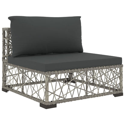 Garden Lounge Set | Grey | PE Rattan, Powder-Coated Steel, Tempered Glass