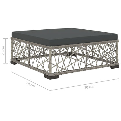 Garden Lounge Set | Grey | PE Rattan, Powder-Coated Steel, Tempered Glass