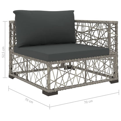 Garden Lounge Set | Grey | PE Rattan, Powder-Coated Steel, Tempered Glass