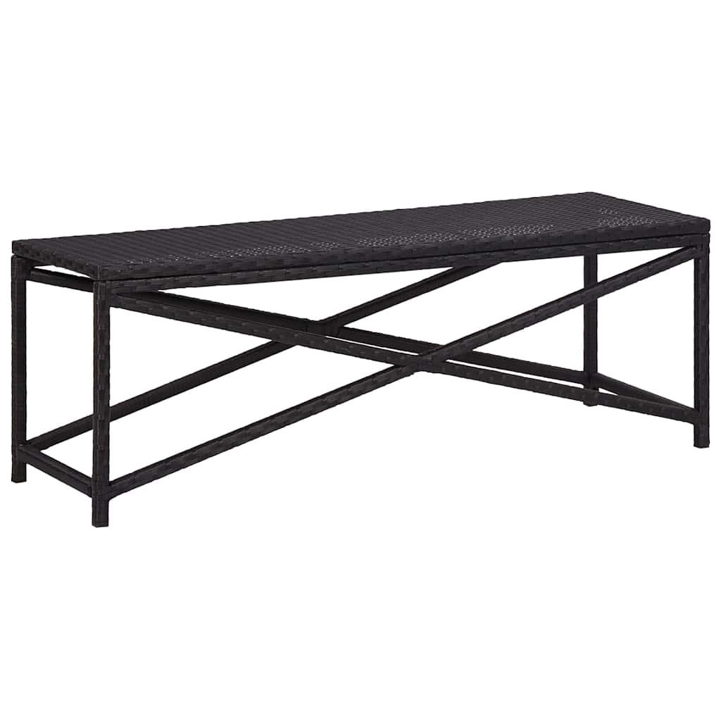 46210 vidaXL Garden Bench 120 cm Poly Rattan Black