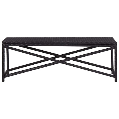 46210 vidaXL Garden Bench 120 cm Poly Rattan Black