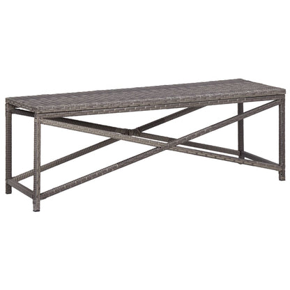 Bench | Grey | PE Rattan, Powder-Coated Steel | 120 cm |  Tough  | Bench
