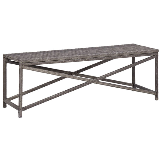 Bench | Grey | PE Rattan, Powder-Coated Steel | 120 cm |  Tough  | Bench
