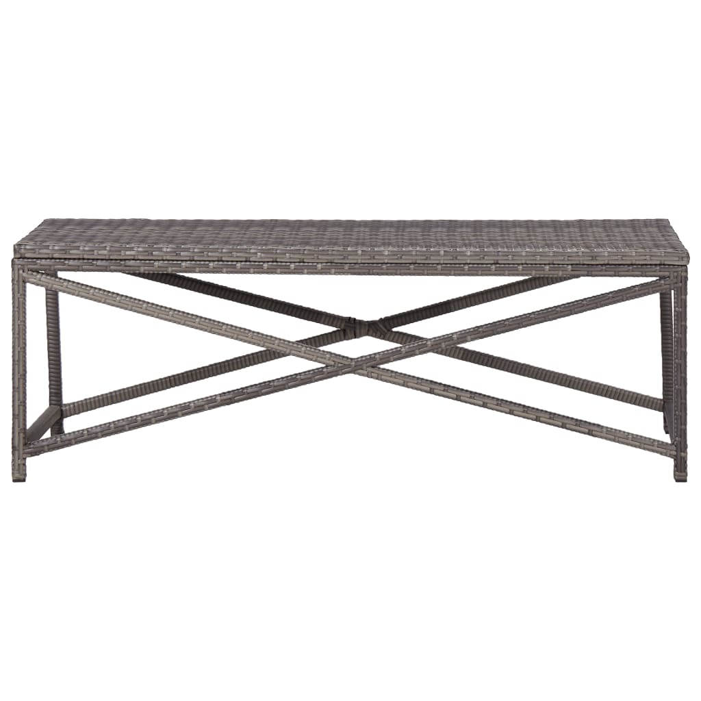 Bench | Grey | PE Rattan, Powder-Coated Steel | 120 cm |  Tough  | Bench