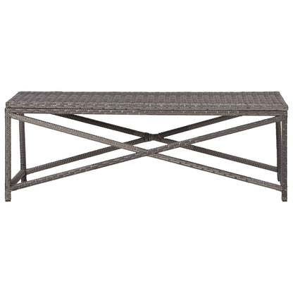 Bench | Grey | PE Rattan, Powder-Coated Steel | 120 cm |  Tough  | Bench