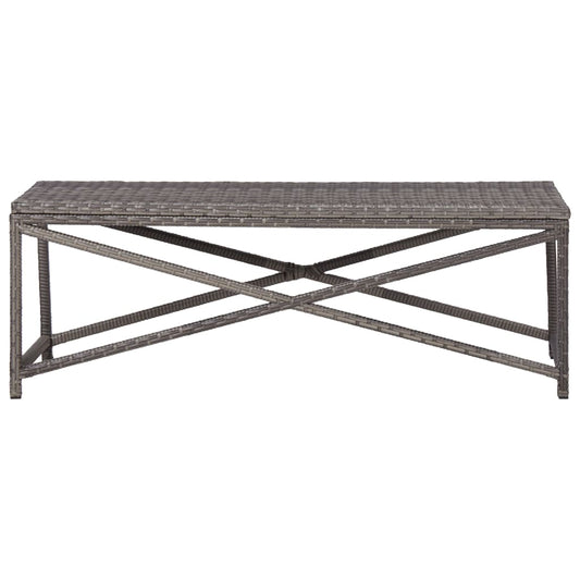 Bench | Grey | PE Rattan, Powder-Coated Steel | 120 cm |  Tough  | Bench