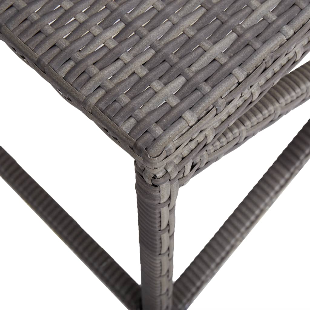 Bench | Grey | PE Rattan, Powder-Coated Steel | 120 cm |  Tough  | Bench