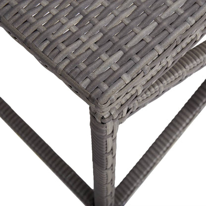 Bench | Grey | PE Rattan, Powder-Coated Steel | 120 cm |  Tough  | Bench
