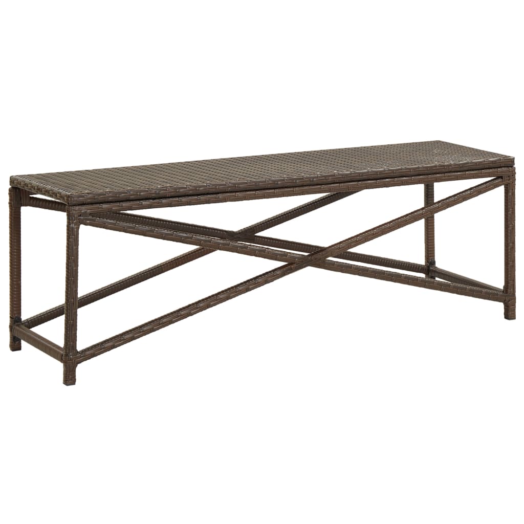 Bench | Brown | Polyethylene rattan and powder-coated steel | 120 cm
