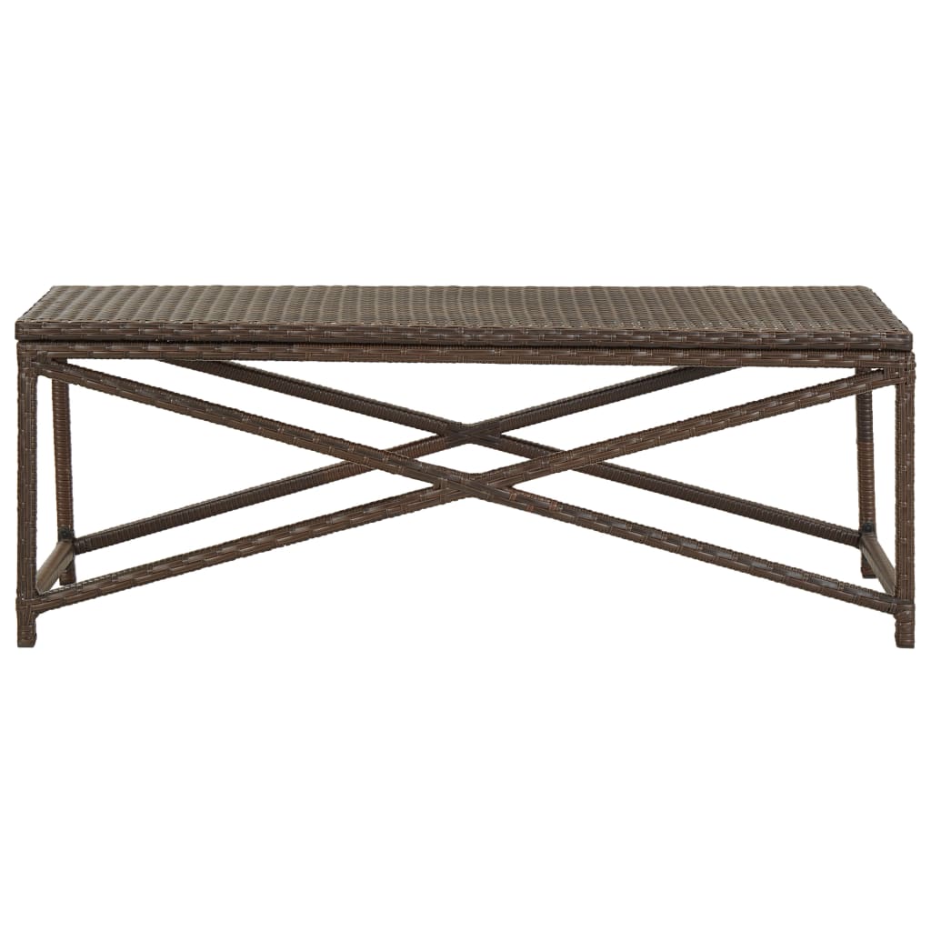 Bench | Brown | Polyethylene rattan and powder-coated steel | 120 cm