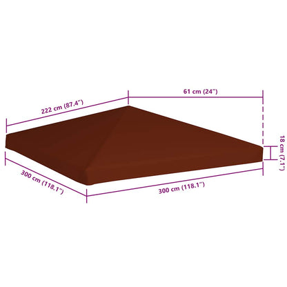 Gazebo Top Cover 310 g/m² 3x3 m Terracota