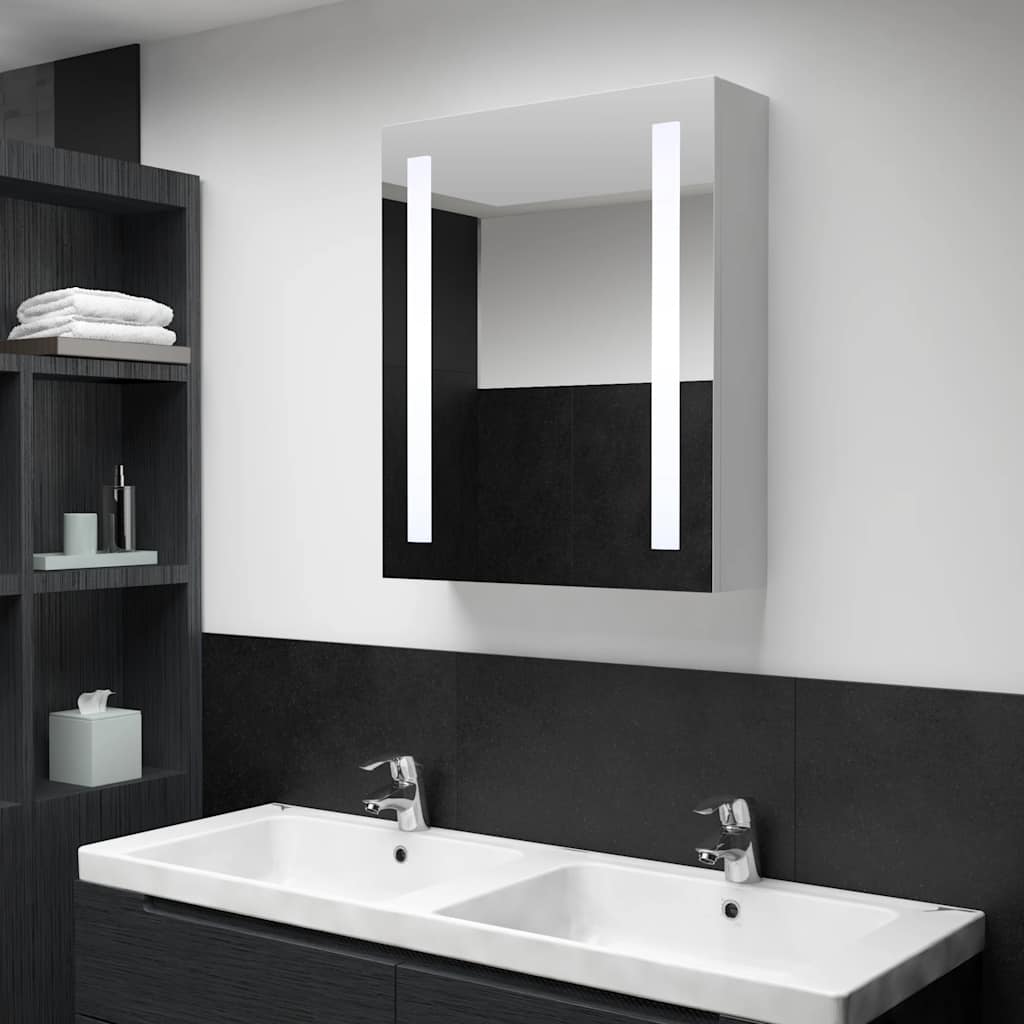 285117 vidaXL LED Bathroom Mirror Cabinet 50x13x70 cm