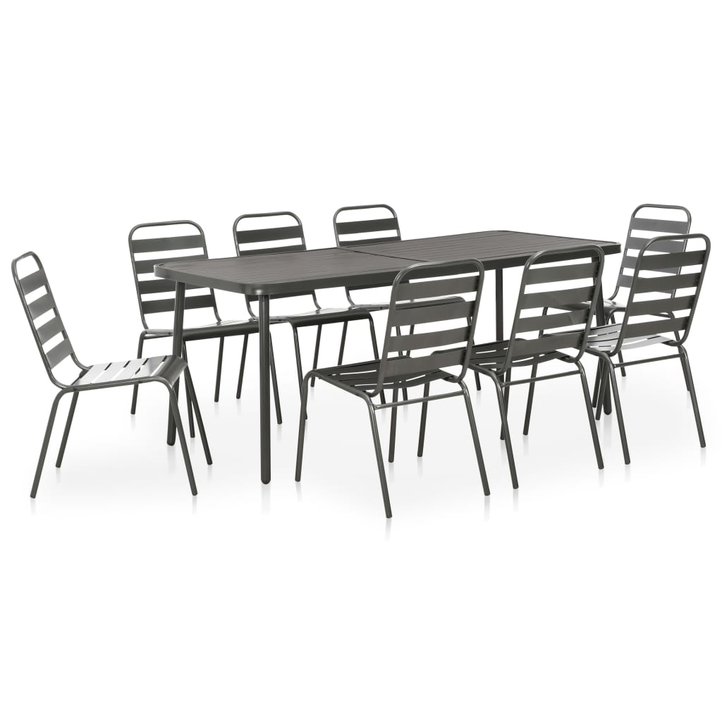 Dining Set | Dark Grey | E-coated and powder-coated steel | Medium