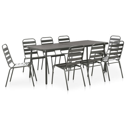 Dining Set | Dark Grey | E-coated and powder-coated steel | Medium