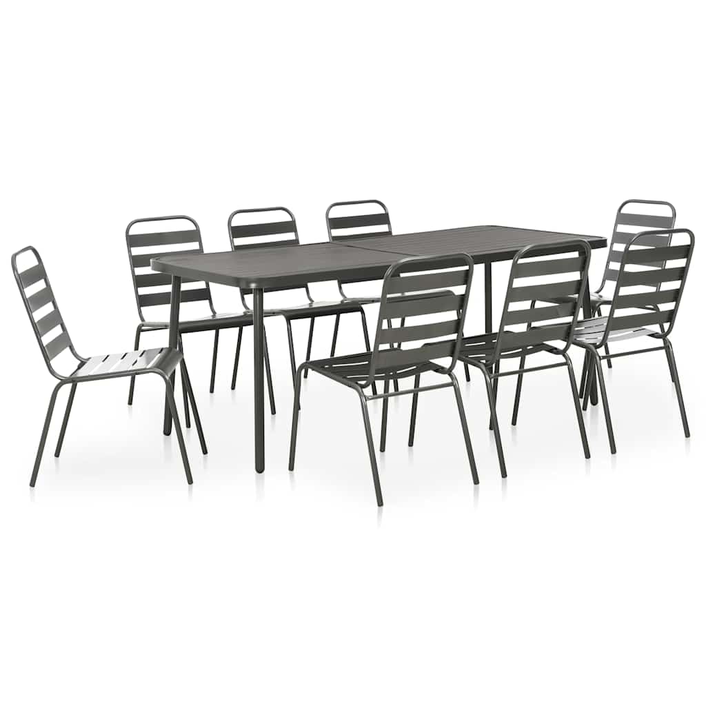Dining Set | Dark Grey | E-coated and powder-coated steel | Medium
