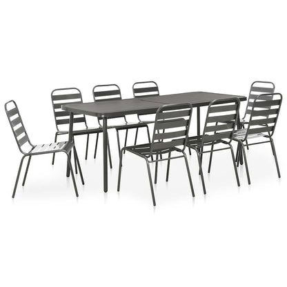 Dining Set | Dark Grey | E-coated and powder-coated steel | Medium