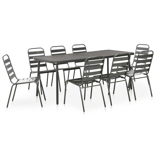 Dining Set | Dark Grey | E-coated and powder-coated steel | Medium