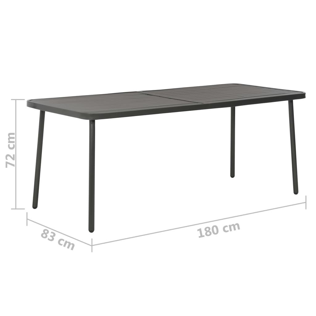 Dining Set | Dark Grey | E-coated and powder-coated steel | Medium