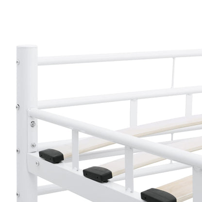 Bed Frame | White | Metal, Plywood | Double | Durable | Bed Frame