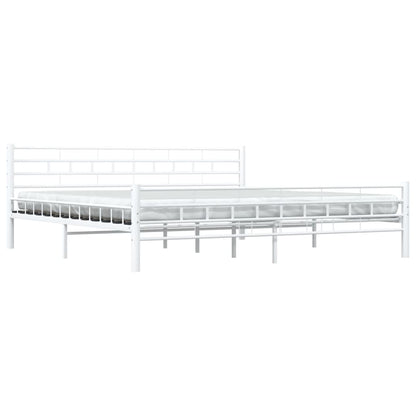 Bed Frame | White | Metal frame, plywood slats | Double |  Durable