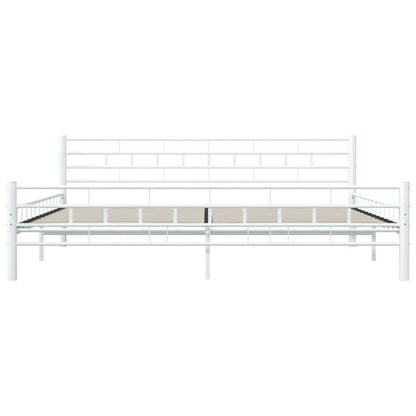 Bed Frame | White | Metal frame, plywood slats | Double |  Durable