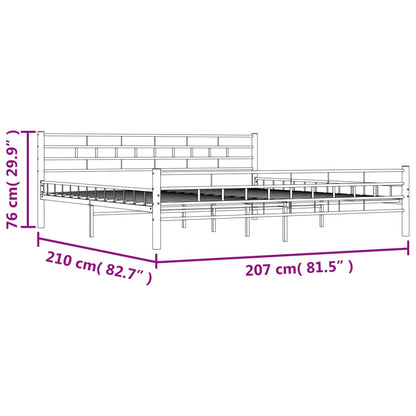 Bed Frame | White | Metal frame, plywood slats | Double |  Durable