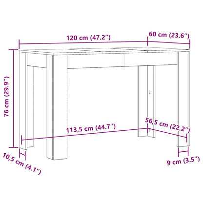 Dining Table Sonoma Oak 120x60x76 cm Engineered Wood