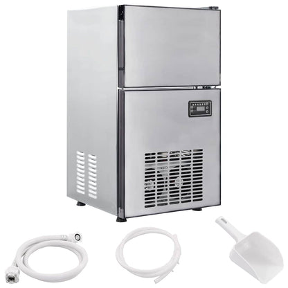 Ice Cube Maker with Door Silver 43 x 40 x 71 cm Stainless Steel