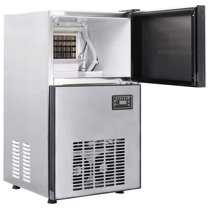 Ice Cube Maker with Door Silver 43 x 40 x 71 cm Stainless Steel