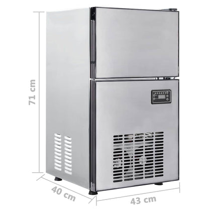 Ice Cube Maker with Door Silver 43 x 40 x 71 cm Stainless Steel