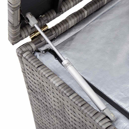 Garden Storage Box Grey 150x50x60 cm Poly Rattan