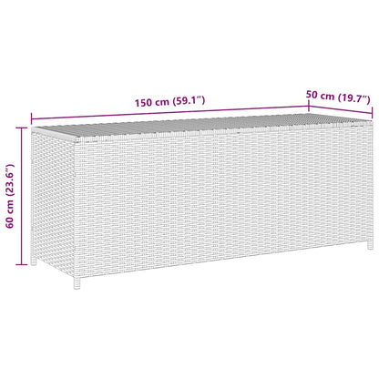 Garden Storage Box Grey 150x50x60 cm Poly Rattan