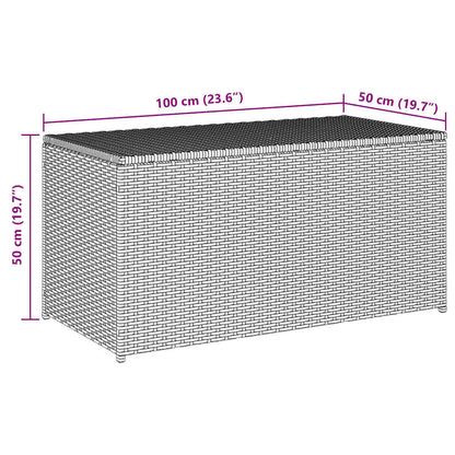 Garden Storage Box Poly Rattan 100x50x50 cm Black