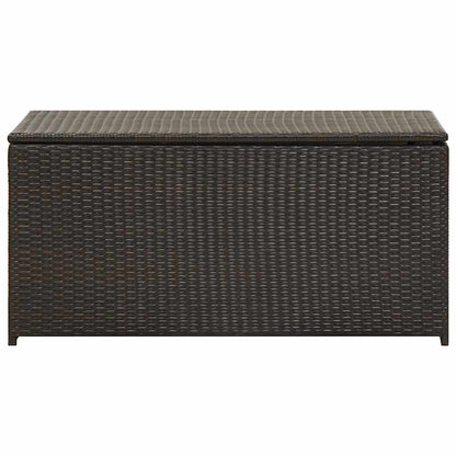 Garden Storage Box Poly Rattan 100x50x50 cm Brown