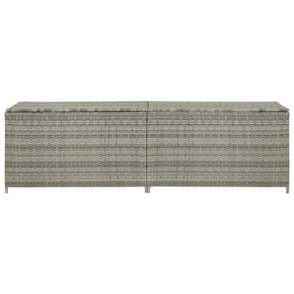Garden Storage Box Poly Rattan 200x50x60 cm Grey