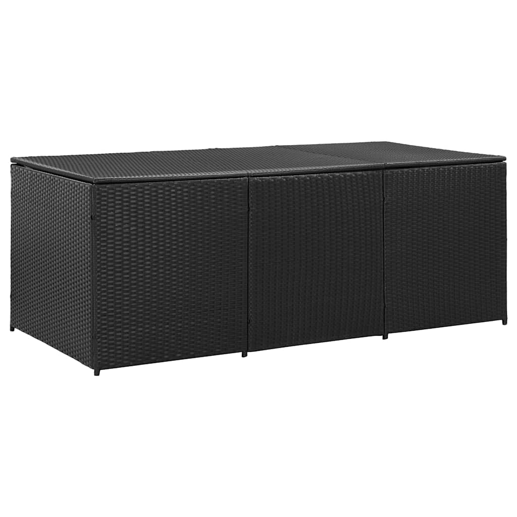 Storage Chest | Black | Polyethylene Rattan | Large | Garden Storage Box