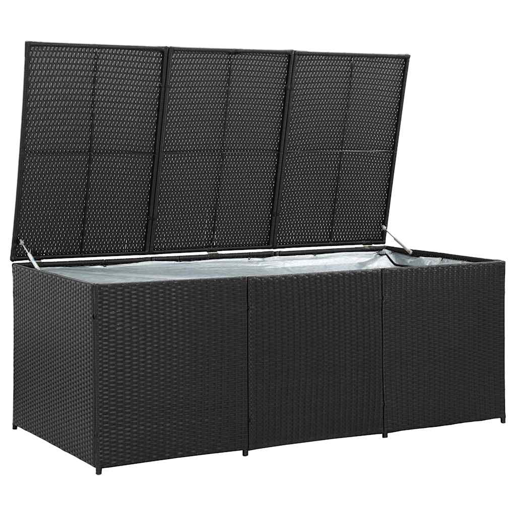 Storage Chest | Black | Polyethylene Rattan | Large | Garden Storage Box