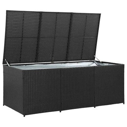 Storage Chest | Black | Polyethylene Rattan | Large | Garden Storage Box