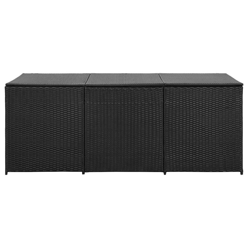 Storage Chest | Black | Polyethylene Rattan | Large | Garden Storage Box